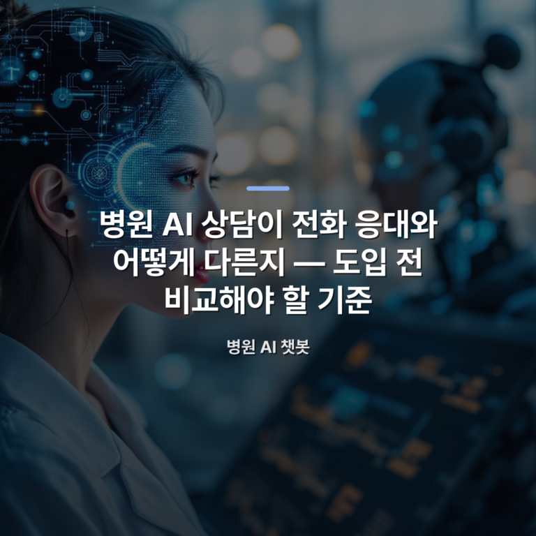 병원 AI 상담이 전화 응대와 어떻게 다른지 — 도입 전 비교해야 할 기준 — 병원 AI 챗봇